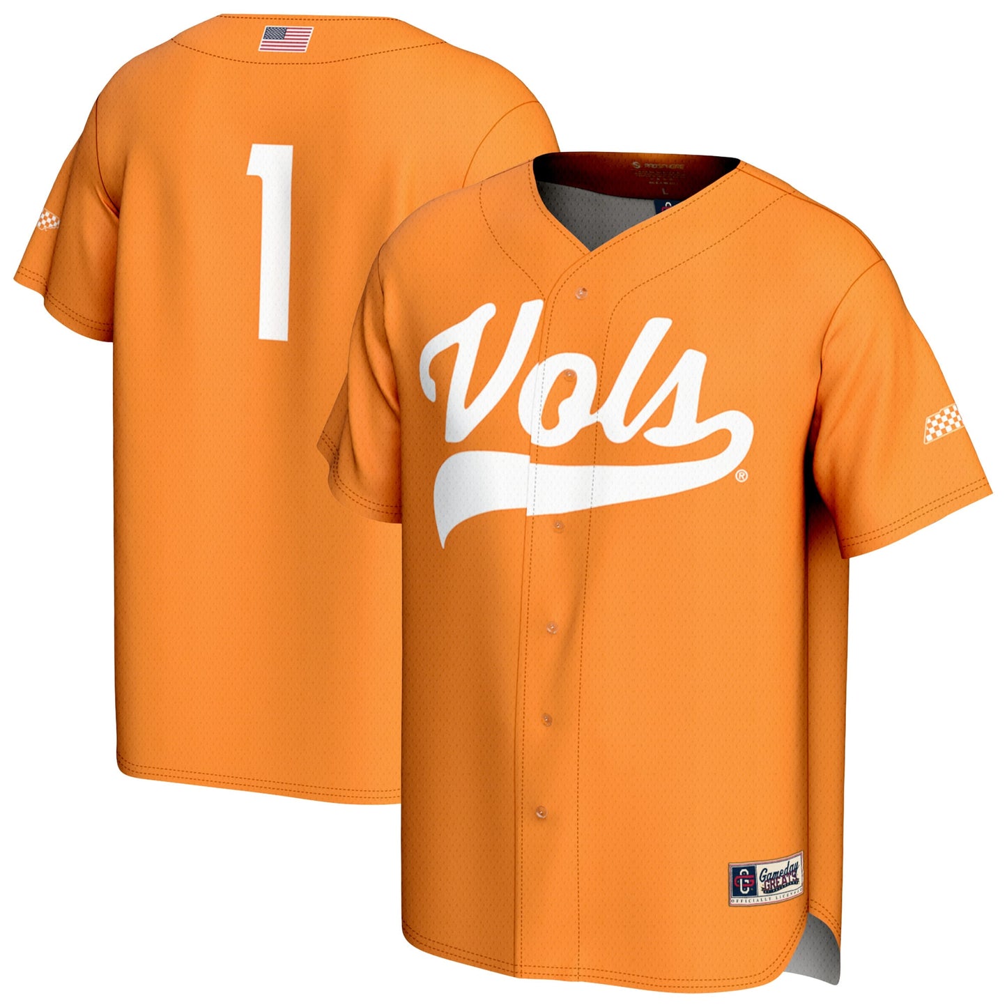 #1 Tennessee Volunteers GameDay Greats Unisex Lightweight Baseball Fashion Jersey - White