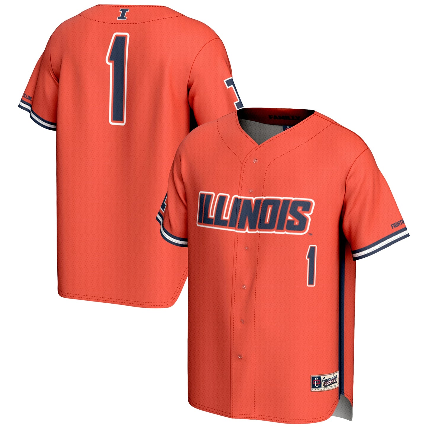#1 Illinois Fighting Illini GameDay Greats Lightweight Baseball Jersey - Navy