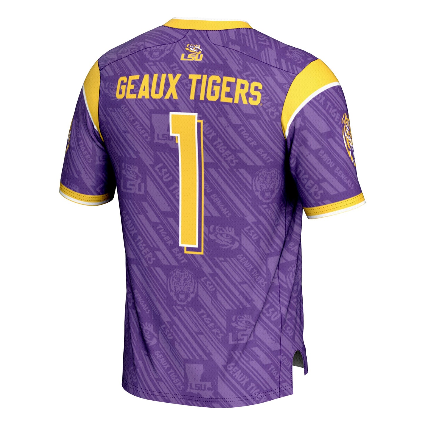 #1 LSU Tigers GameDay Greats Youth Highlight Print Football Fashion Jersey - Purple