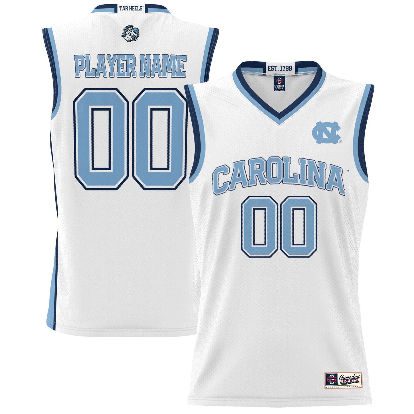 North Carolina Tar Heels GameDay Greats Youth NIL Pick-A-Player Lightweight Men's Basketball Jersey - White