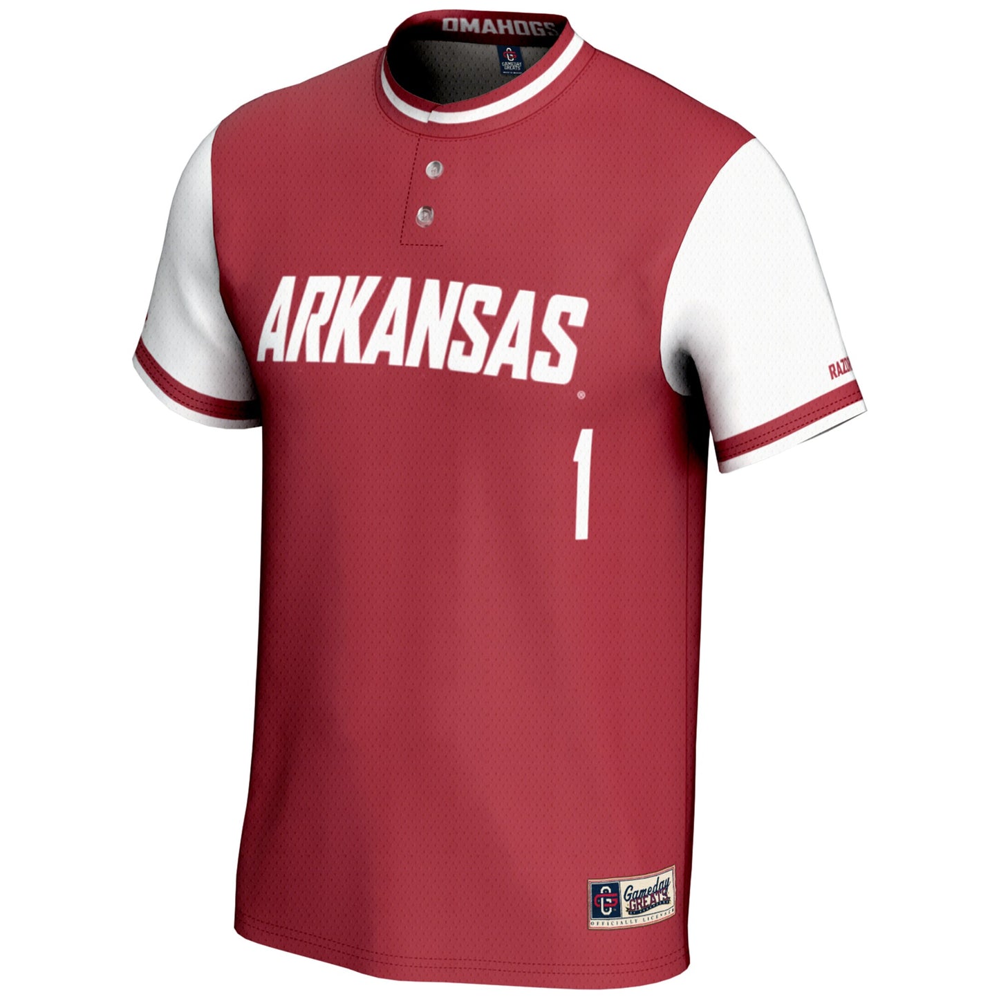 #1 Arkansas Razorbacks GameDay Greats Youth Lightweight Softball Jersey - Crimson