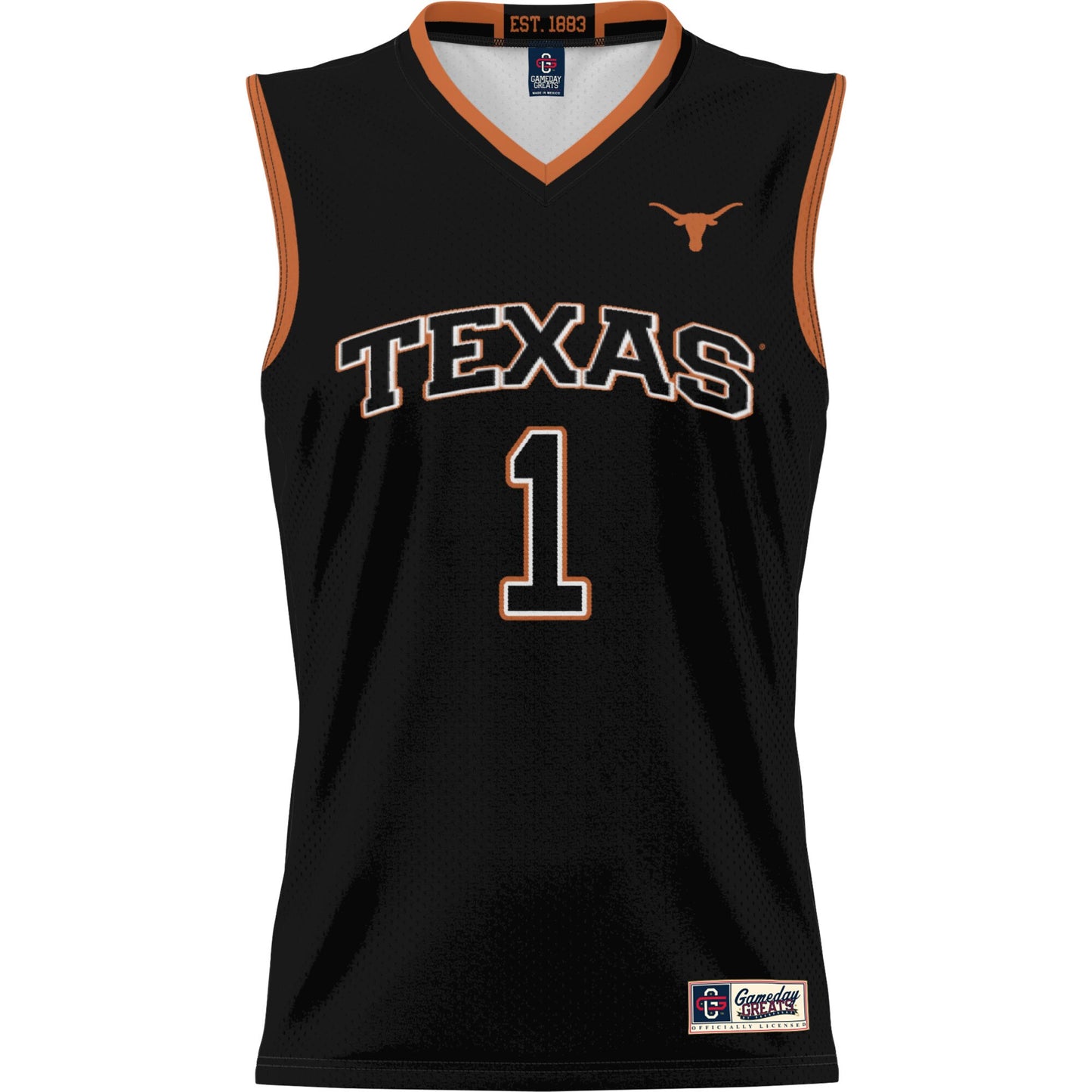 #1 Texas Longhorns GameDay Greats Youth Lightweight Replica Basketball Jersey - Black