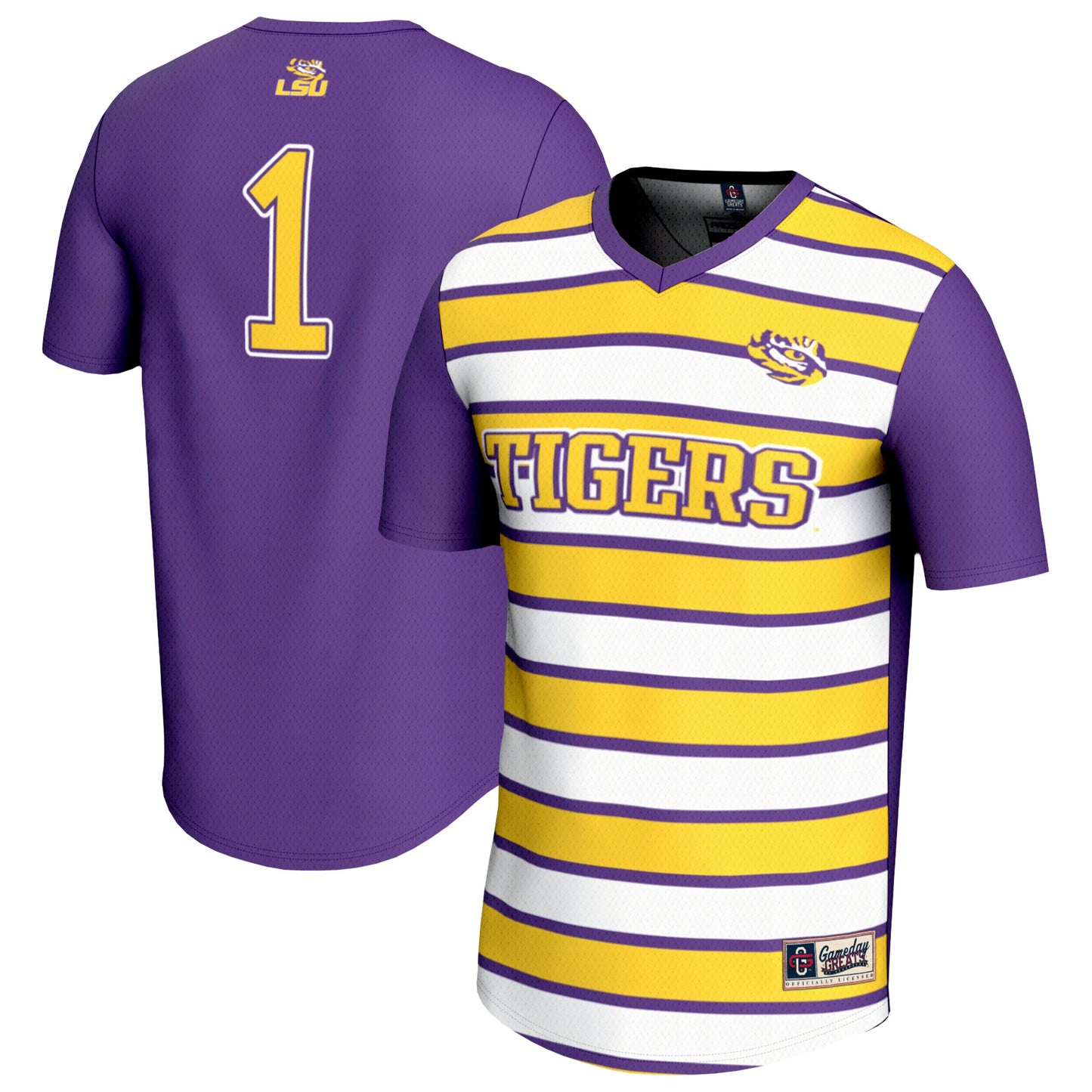 #1 LSU Tigers GameDay Greats Lightweight Soccer Fashion Jersey  - Purple