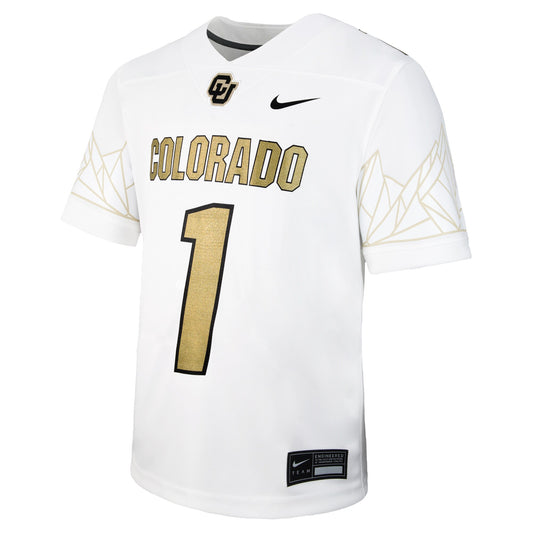 #1 Colorado Buffaloes Nike Youth Alternate Football Game Jersey - White