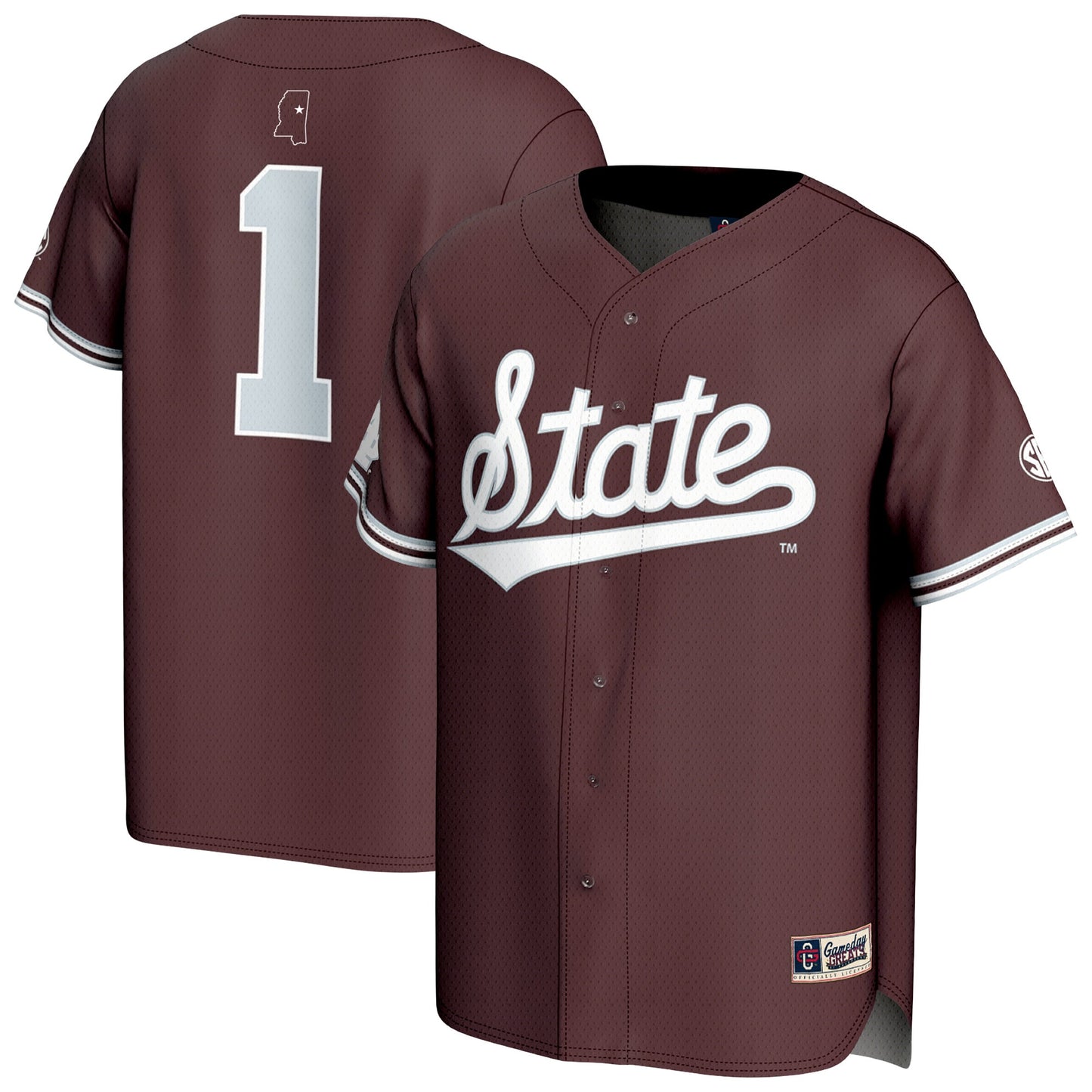Mississippi State Bulldogs GameDay Greats Youth Lightweight Collegiate Baseball Fashion Jersey - White