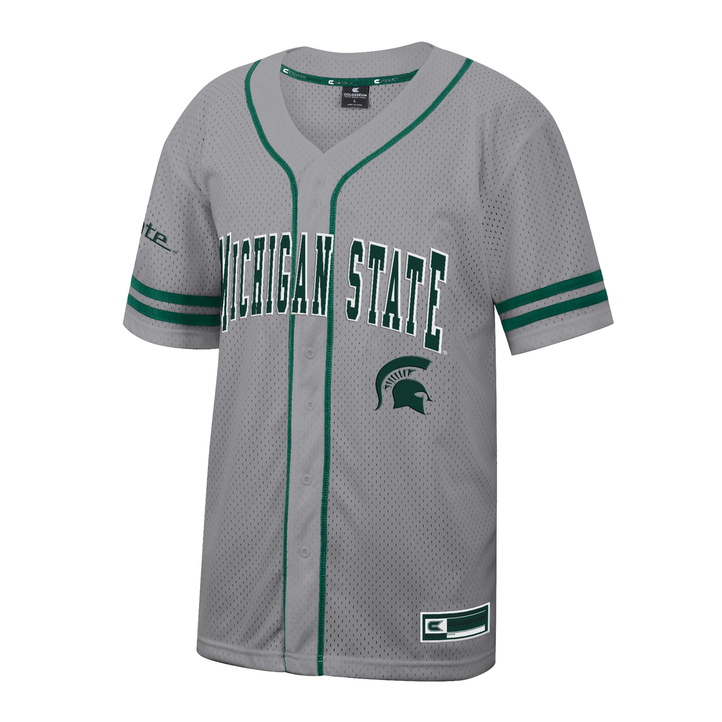 Michigan State Spartans Colosseum Free Spirited Baseball Jersey - Gray