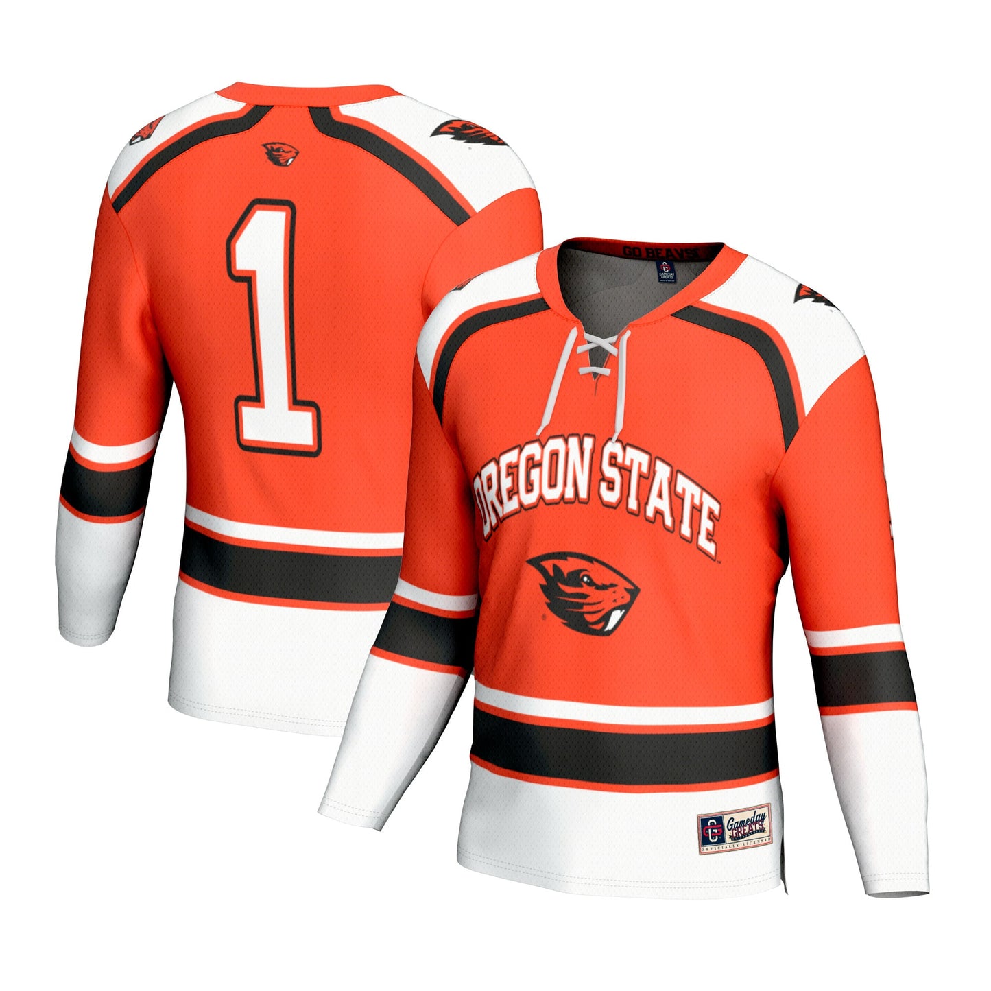 #1 Oregon State Beavers GameDay Greats Youth Lightweight Hockey Fashion Jersey - White
