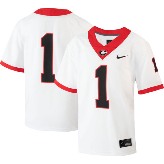 #1 Georgia Bulldogs Nike Youth Away  Untouchable Jersey - White