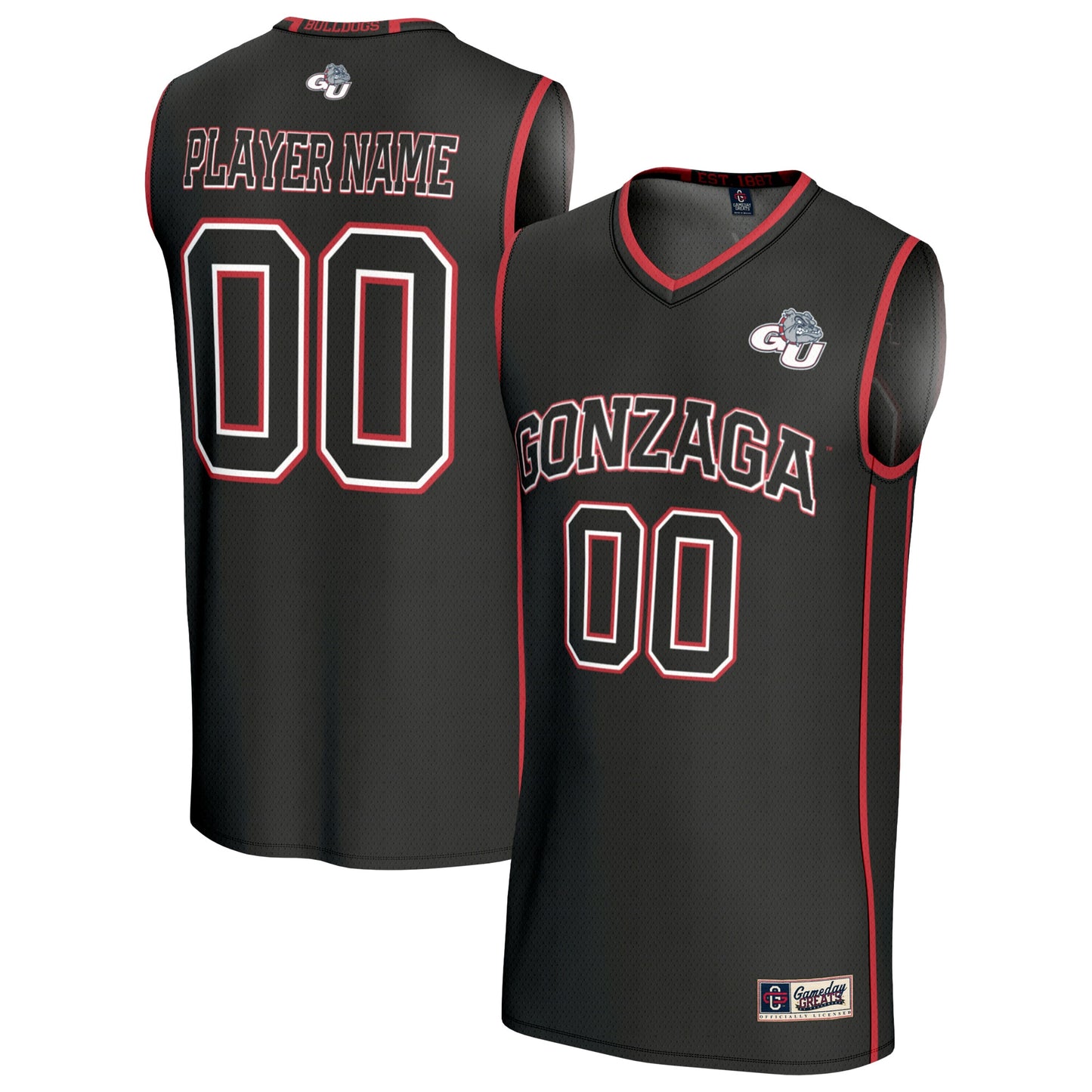 Gonzaga Bulldogs GameDay Greats Unisex Lightweight Collegiate Men's Basketball NIL Pick-A-Player Fashion Jersey - Black