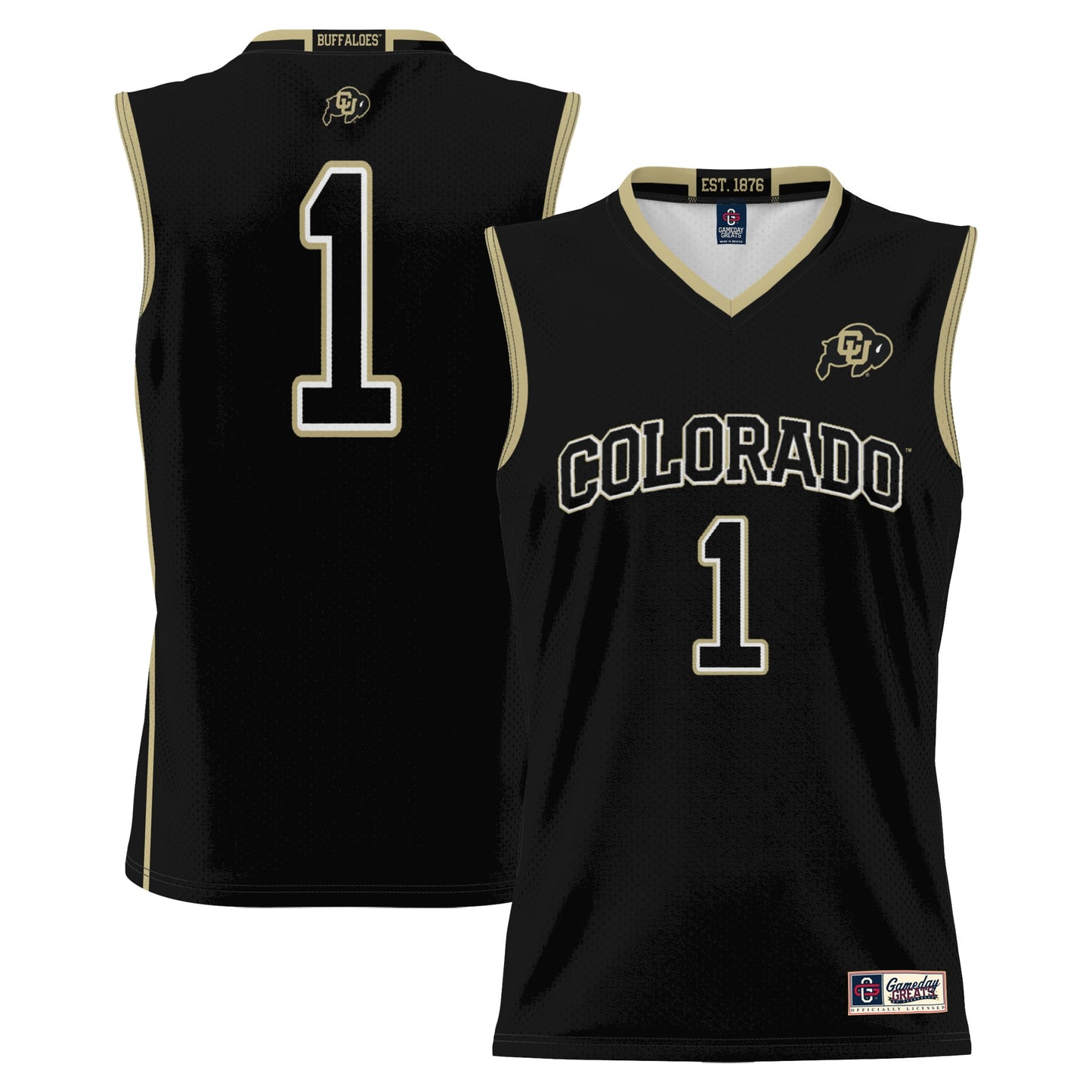 #1 Colorado Buffaloes GameDay Greats Replica Lightweight Basketball Jersey - Gray