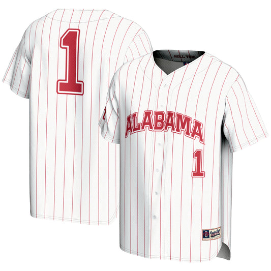 #1 Alabama Crimson Tide GameDay Greats Youth Lightweight Baseball Fashion Jersey - White