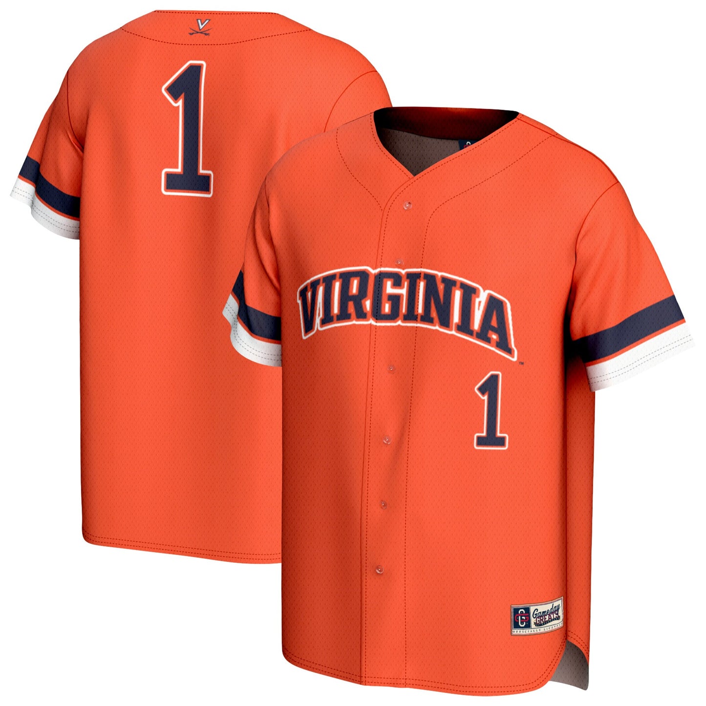 #1 Virginia Cavaliers GameDay Greats Youth Lightweight Collegiate Baseball Fashion Jersey - Orange