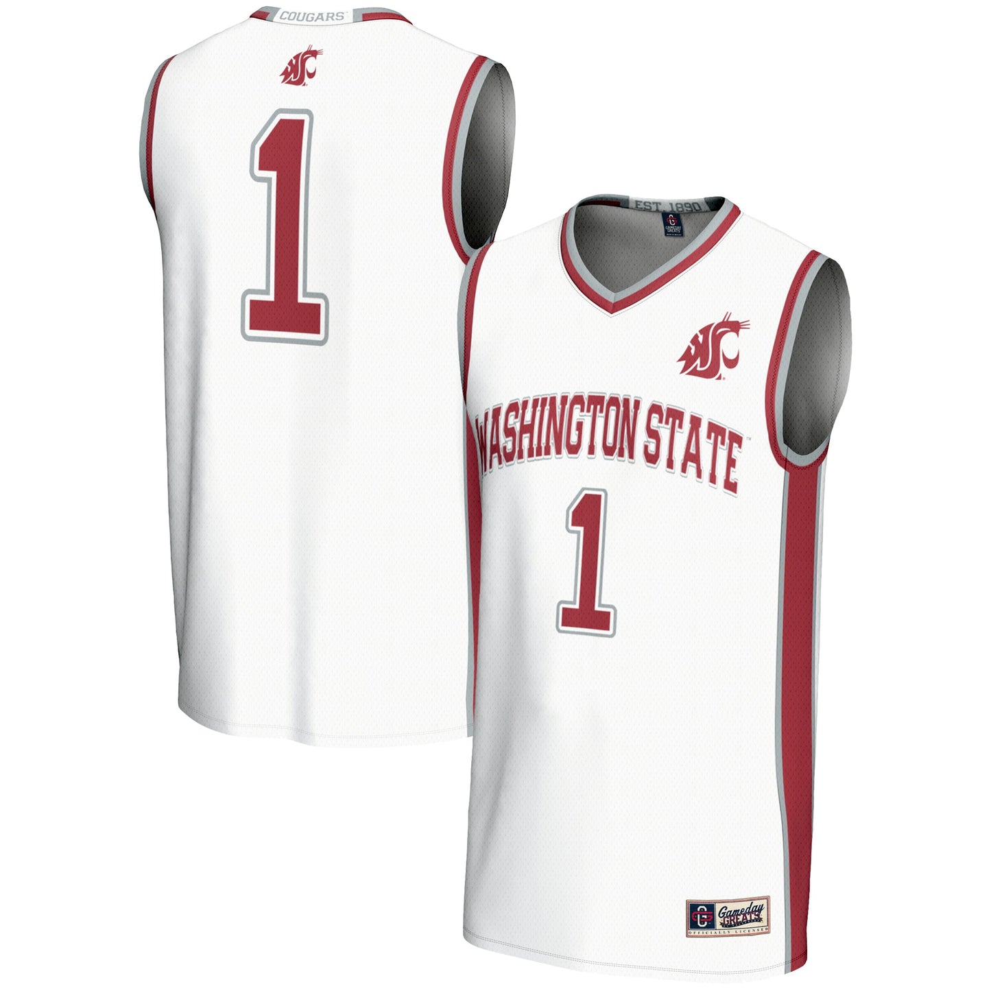 #1  Washington State Cougars GameDay Greats  Lightweight Basketball Jersey - White