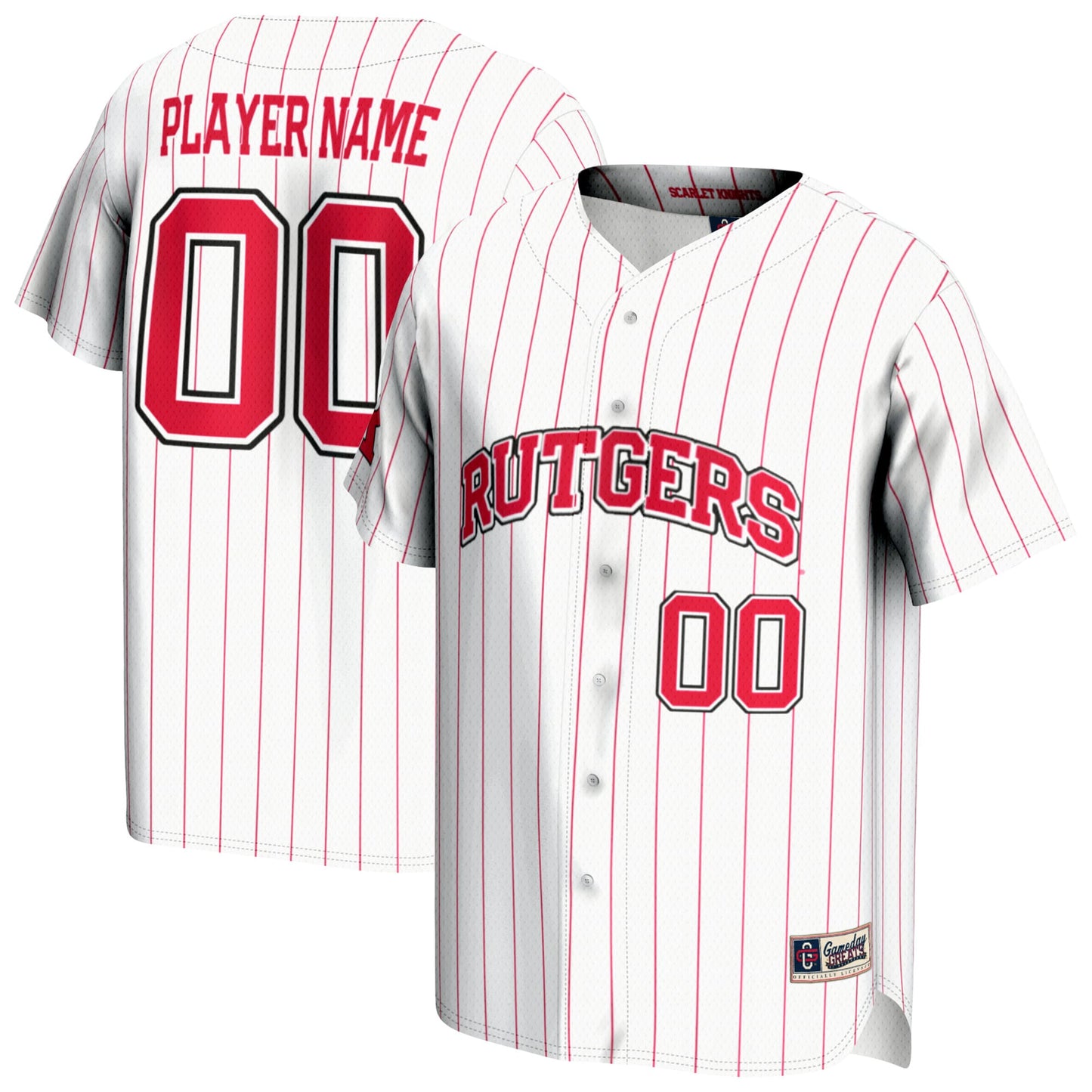 Rutgers Scarlet Knights GameDay Greats Unisex NIL Pick-A-Player Lightweight Baseball Jersey - White