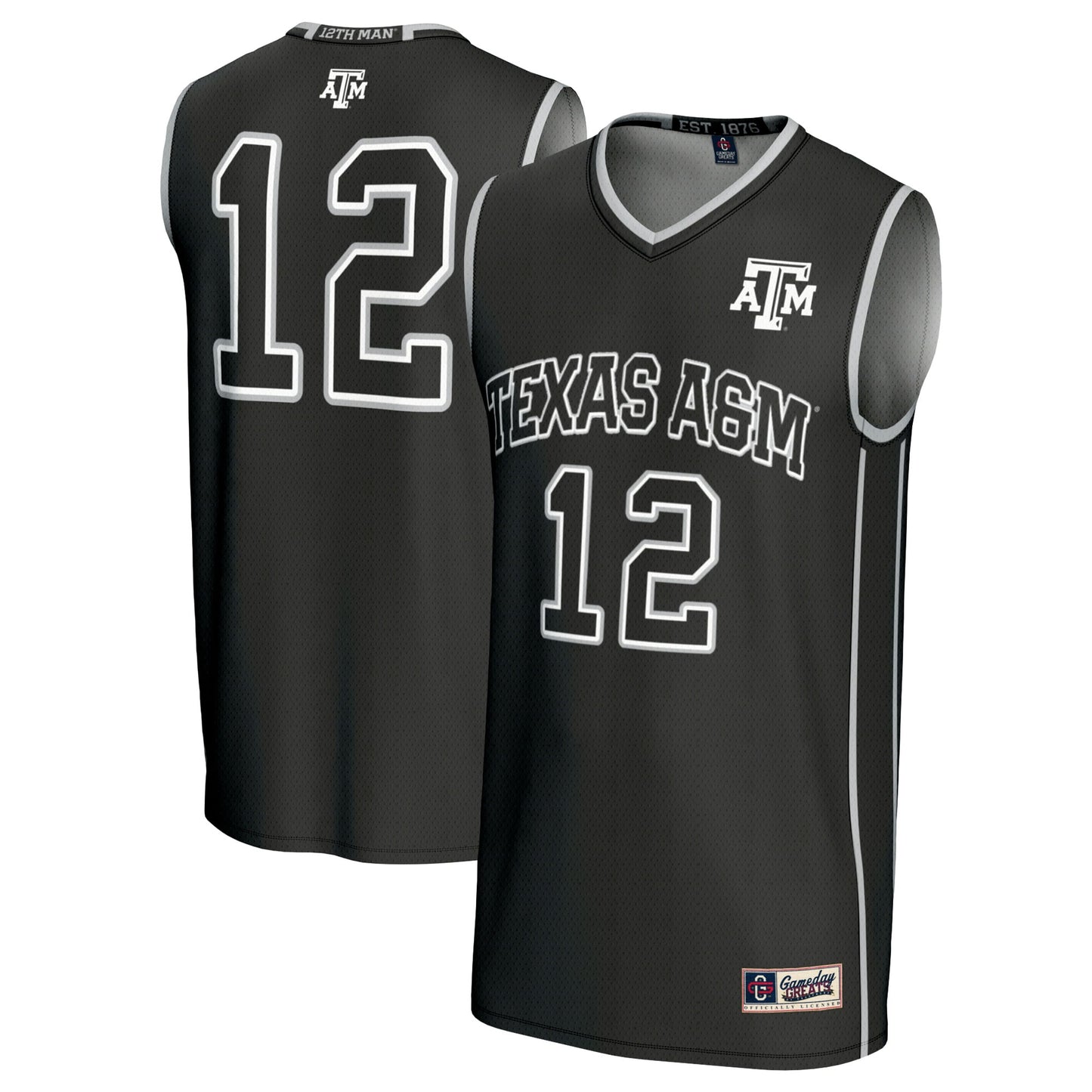 #12 Texas A&M Aggies GameDay Greats Unisex Basketball Lightweight Fashion Jersey - Black