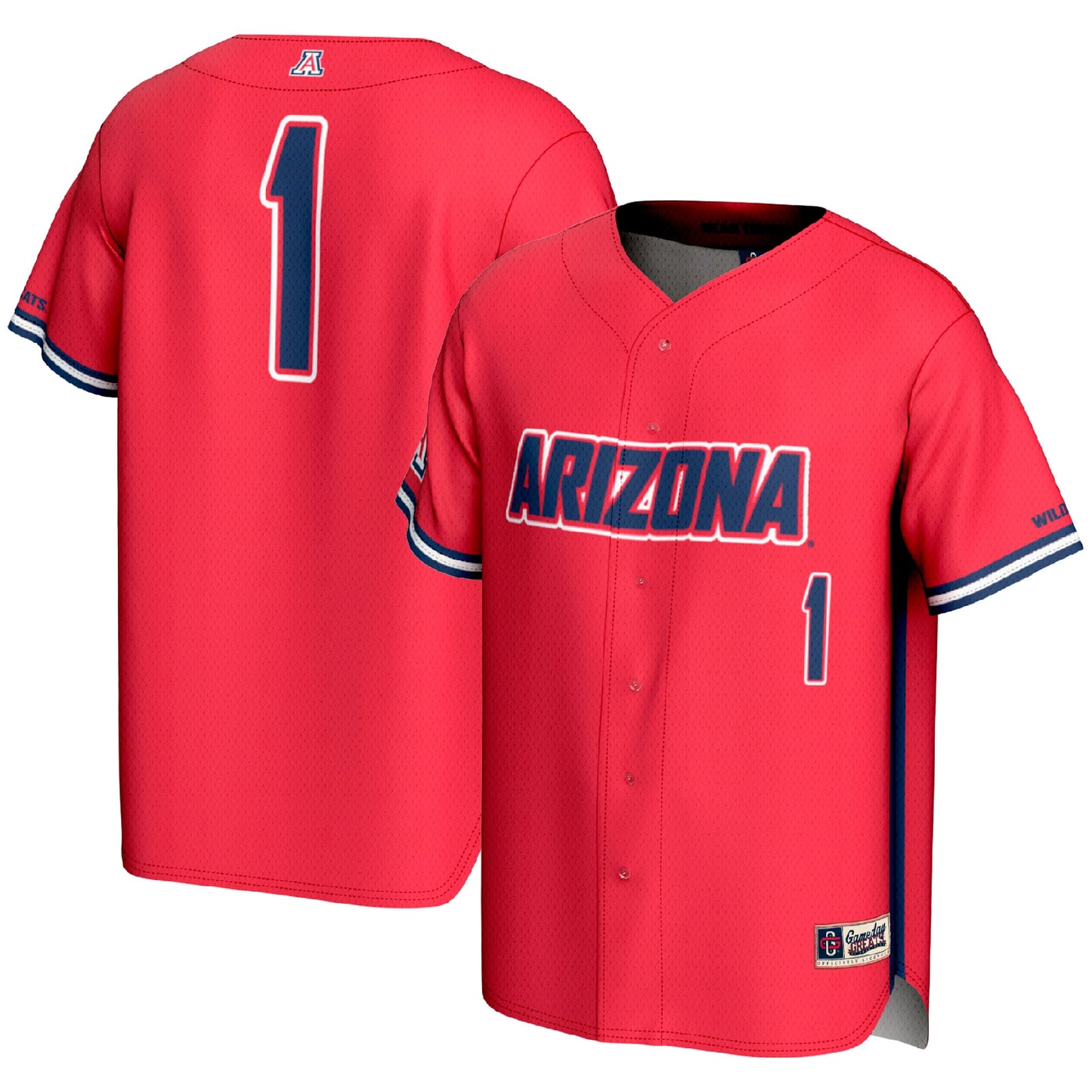 #1 Arizona Wildcats GameDay Greats Lightweight Baseball Fashion Jersey - Navy