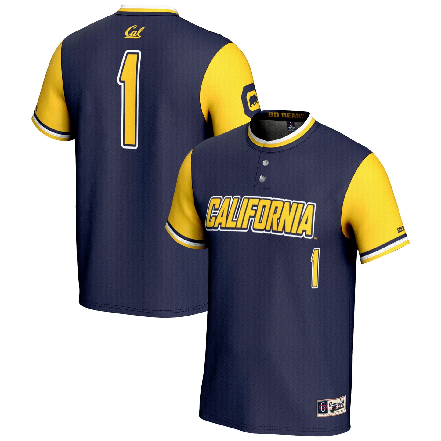 #1 Cal Bears GameDay Greats Lightweight Softball Jersey - White