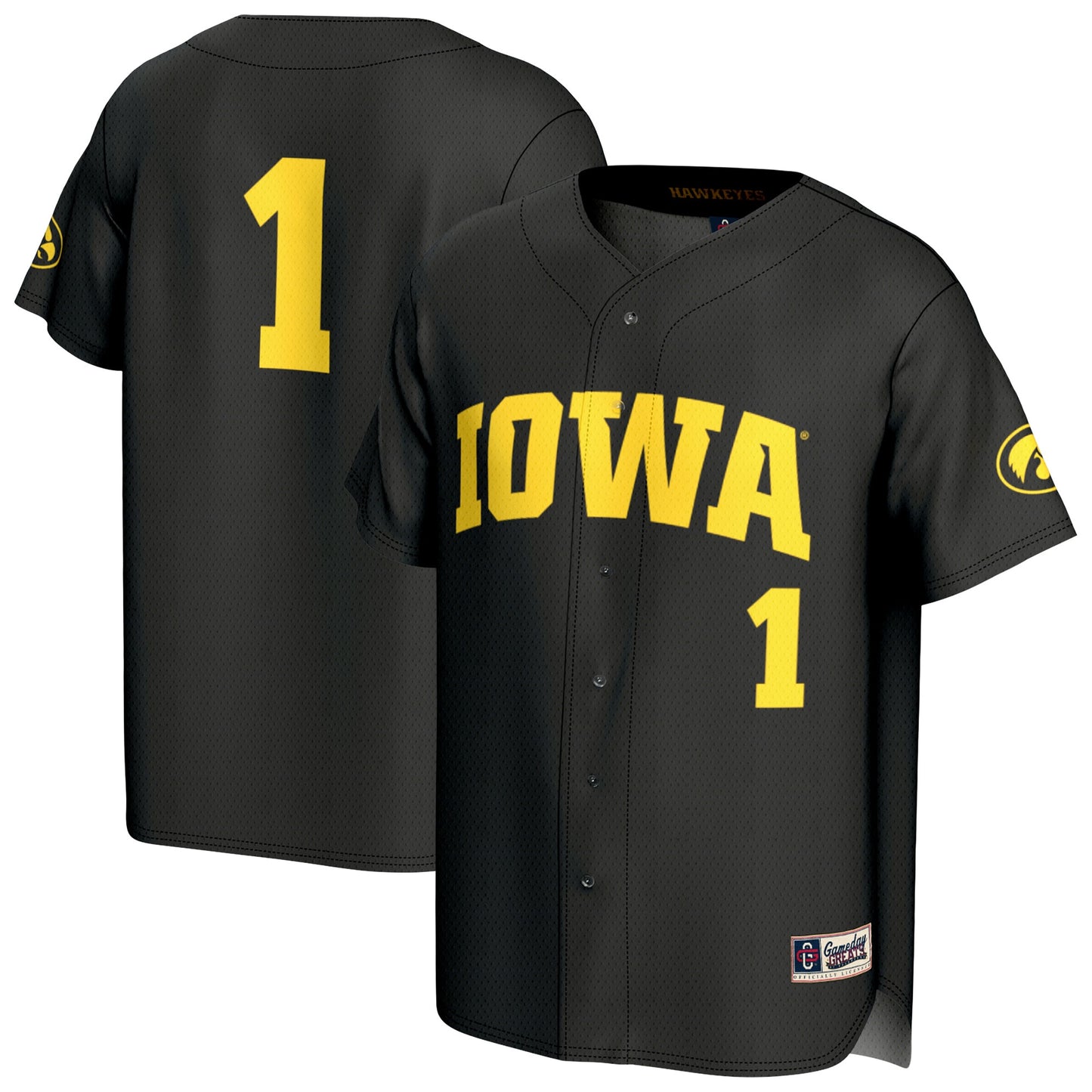 Iowa Hawkeyes GameDay Greats Youth Lightweight Collegiate Baseball Fashion Jersey - Black
