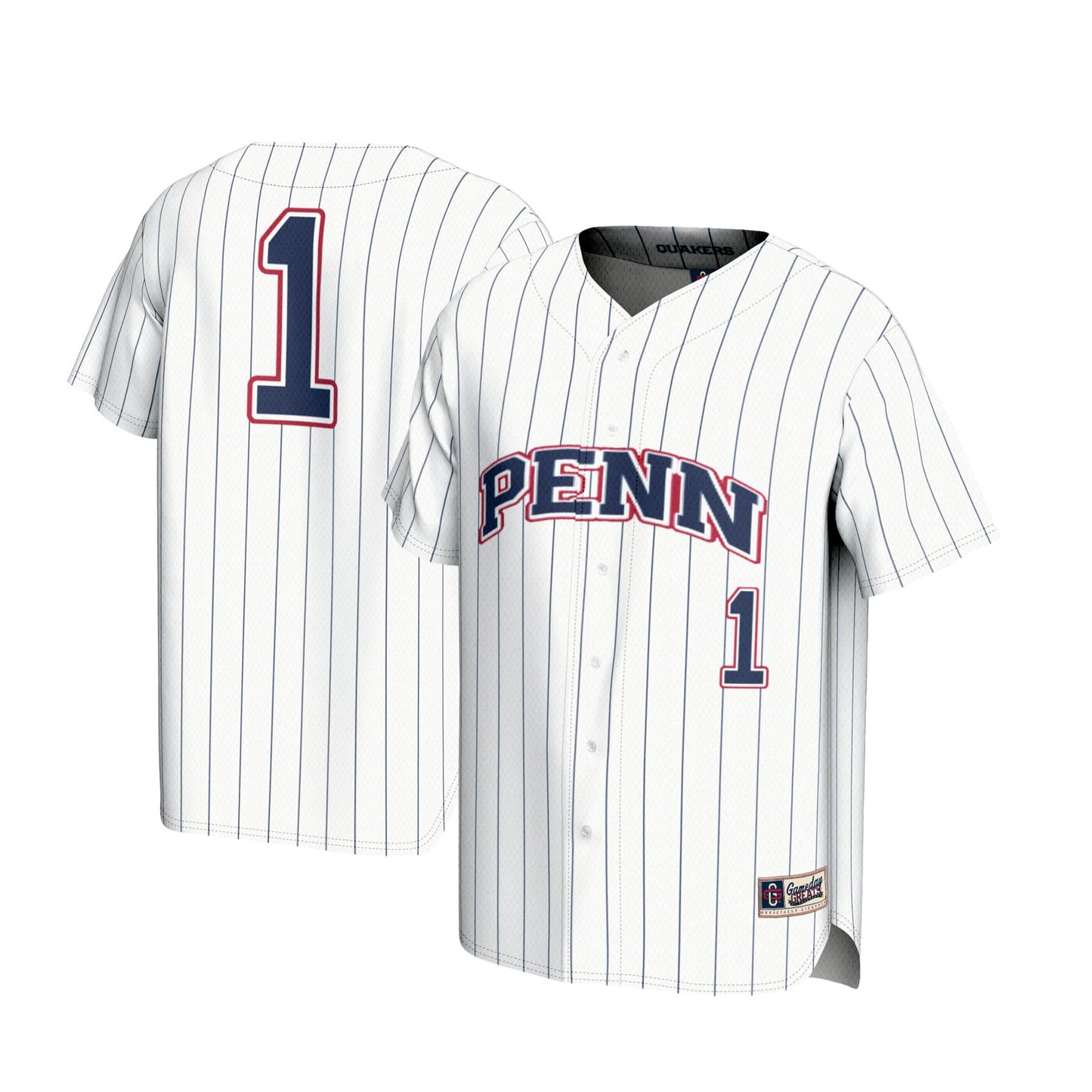 #1 Pennsylvania Quakers GameDay Greats Lightweight Baseball Jersey - White
