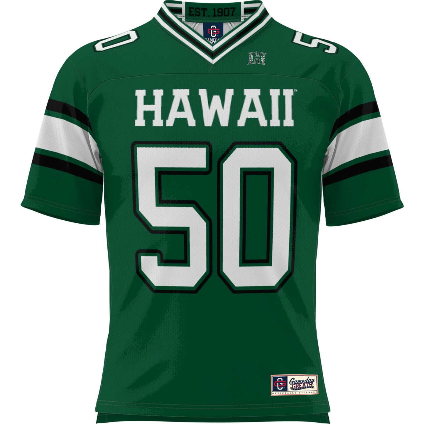 #50 Hawaii Rainbow Warriors GameDay Greats Youth Football Jersey - Black